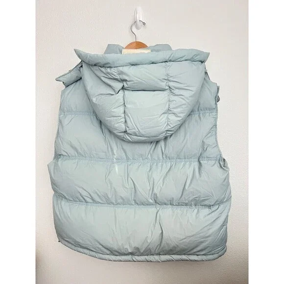 AMI Paris Alexandre Mattiussi Hooded Padded Gilet Down Vest Oversized Sky Blue - Picture 10 of 16